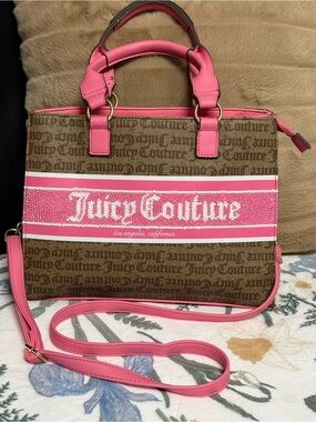 🎀✨💎Juicy Couture Custom Rhinestone Monogram Tote Crossbody 💎✨🎀